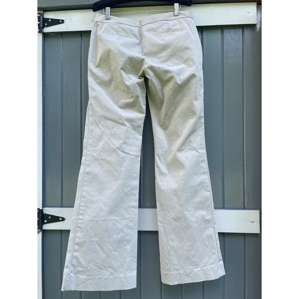 J.Crew City Fit Stretch Trousers Womens 6 Khaki Beige Wide Leg Flare Dress Pants - Picture 2 of 3